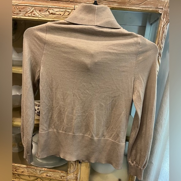 COS Tan Wool Button XS Down Sweater with Scarf Detail - Picture 6 of 6